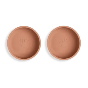2-pakning barneskåler med sugekopp - Soft terracotta