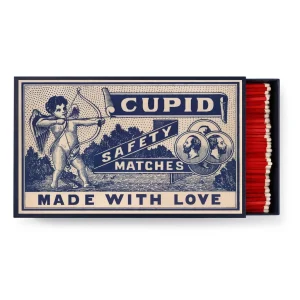 Cupid Stor Safety Matches Med 150 Tennstikker I En Stor Matchbox Made With Love Gavepakke