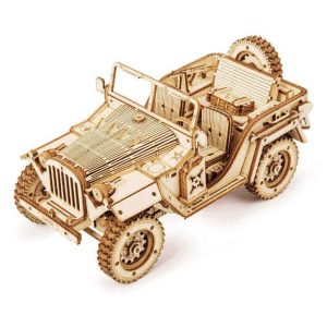 3D Byggesett Kryssfiner Jeep Feltbil Modell i 1:18 Skala | Robotime