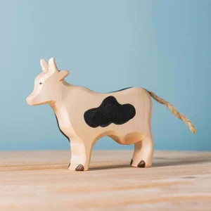 Trefigur Ku Håndmalt Bærekraftig Tre Liten | Bumbu Toys